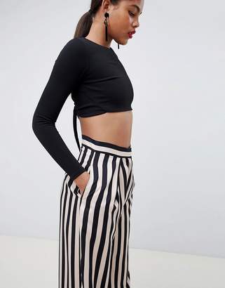ASOS Tall DESIGN Tall tailored stripe statement wide leg trousers