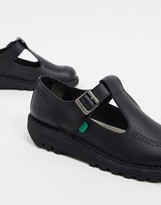 Thumbnail for your product : Kickers Kick T flat leather t-bar shoes in black