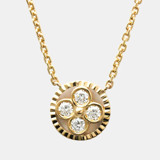LOUIS VUITTON Pendant Sun Blossom Necklace Diamond 18K White Gold