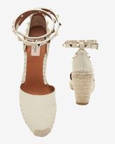 Thumbnail for your product : Valentino Rockstud Ankle Strap wedge Espadrille: Ivory