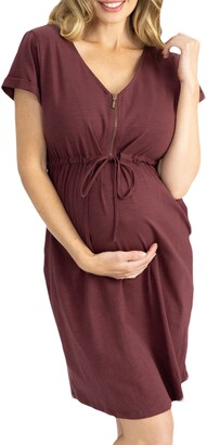 Angel Maternity Zip Maternity/Nursing Dress