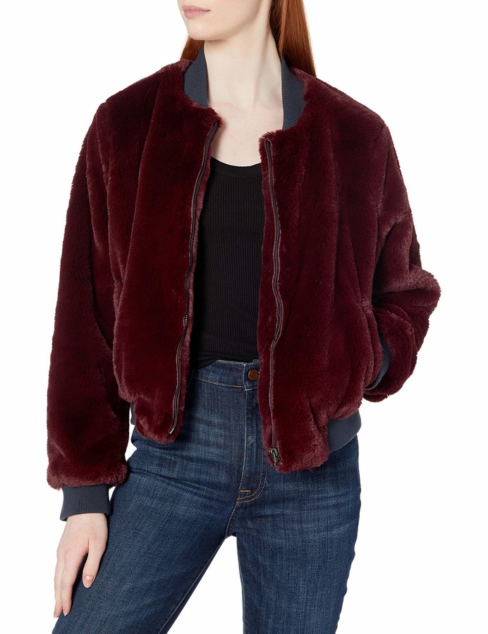 guess fur bomber jacket