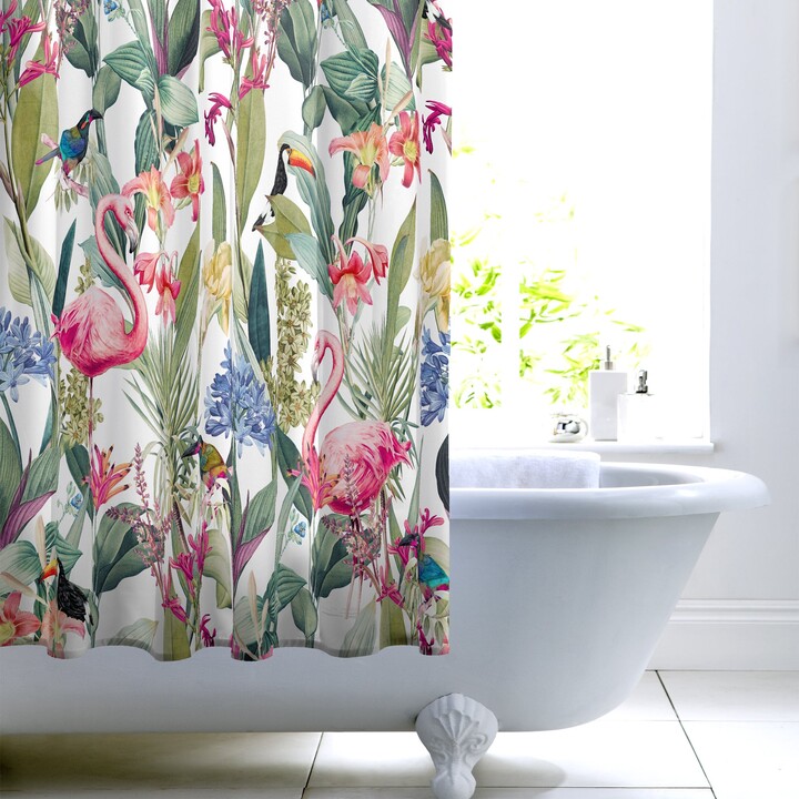Dunelm Tropical Garden Shower Curtain Navy (Blue) ShopStyle