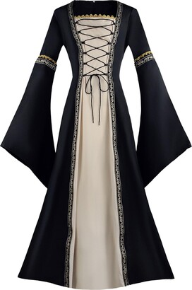 Women's Plus Size Victorian Dress Long Medieval Costumes Renaissance Dress  Elf Cosplay Corset Dress Irish Retro Gown