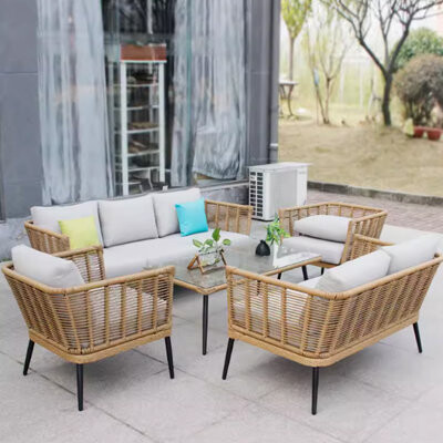 Corrigan Studio Nafne Modern Simple Outdoor Durable Sponge Sofa Sets