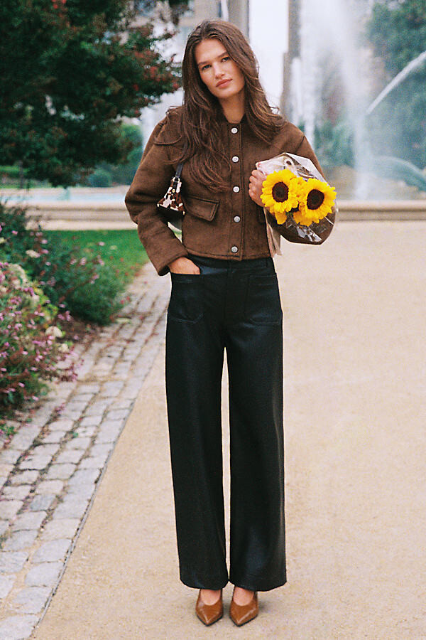 The Colette Faux Leather Full-Length Wide-Leg Pants by Maeve