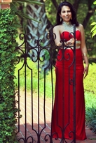Thumbnail for your product : Faviana Bejeweled Illusion Two-Piece Long Evening Gown S7511