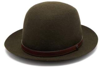 Borsalino Leather-trim Bowler Hat - Mens - Green