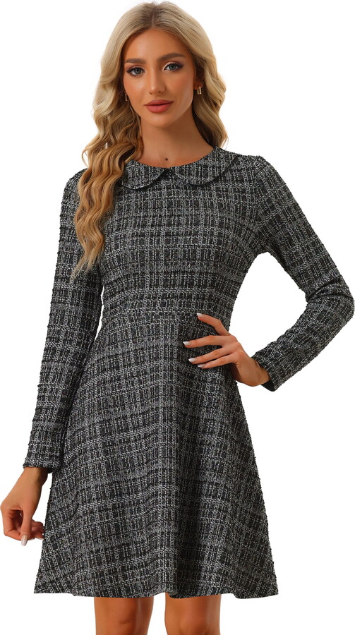 DARING DIVA Peter Pan Collar A-line Dress L Black