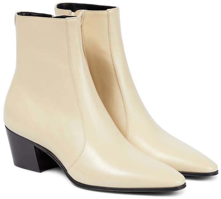 Saint Laurent Vassili 60 leather ankle boots - ShopStyle