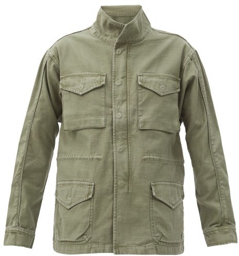 Frame Flap-pocket Cotton Utility Jacket - Khaki - ShopStyle