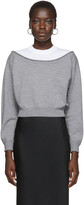 Thumbnail for your product : alexanderwang.t Grey Cropped Bi-Layer Sweater