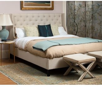 Safavieh Couture High Line Collection Miguel Beige Linen King Bed