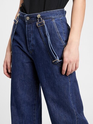 Gap Wide-Leg Suspender Jeans With Washwell