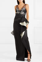 Thumbnail for your product : Marchesa Notte Ruffled Mikado And Embellished Tulle Gown