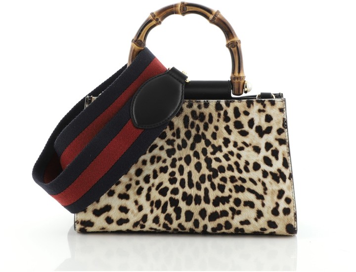 Gucci Nymphaea Top Handle Bag Printed Calf Hair Mini - ShopStyle