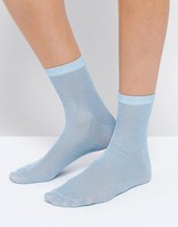 Thumbnail for your product : ASOS 2 Pack Glitter Ankle Socks
