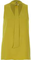 Thumbnail for your product : River Island Womens Lime D-ring tie neck sleeveless top