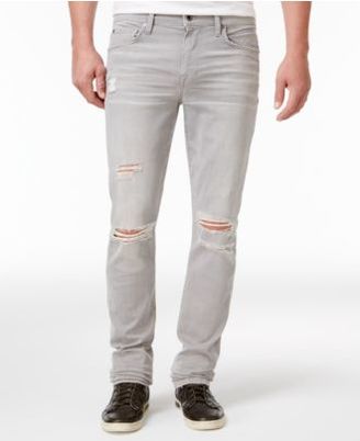 Joe's Jeans Men's Wraith Kinetic Slim-Fit Stretch Destroyed Bleached Grey Jeans