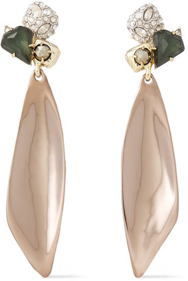Alexis Bittar Rose Gold-tone Crystal And Stone Earrings