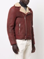 Thumbnail for your product : Eleventy Shearling-Collar Leather Jacket