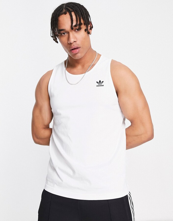 adidas essentials tank top in white - ShopStyle Shirts