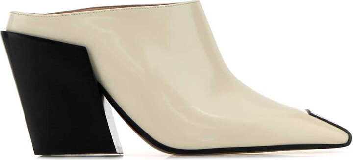 Bottega Veneta Ivory Leather Ventura Mules