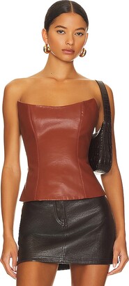 Heartbreak faux leather corset top in black - part of a set