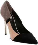 Thumbnail for your product : Fendi black and beige colorblock suede pumps