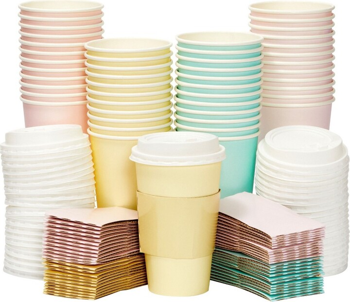 Sparkle and Bash Set of 48 Disposable Insulated Paper Coffee Cups with