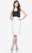 Thumbnail for your product : Express High Waist Midi Pencil Skirt - White