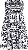 Thumbnail for your product : janisramone Womens Ladies New Tropical Floral Leaf Print Sheering Gathered Boobtube Mini Dress Tunic Top