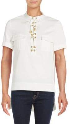 Finders Keepers Great Heights Lace-Up Placket Shirt