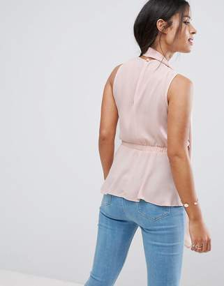 ASOS Maternity Asymetric Sleeveless Top With Scarf Detail