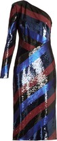 Thumbnail for your product : Diane von Furstenberg One-shoulder Striped Sequin Dress