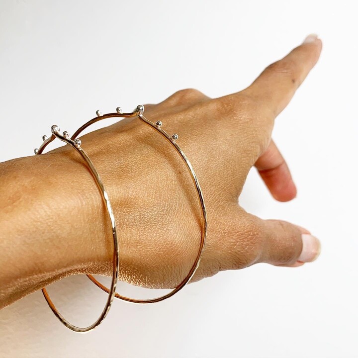 Etsy Lady Bug Bangle Bracelet in 14K Goldfilled & Sterling Silver Options