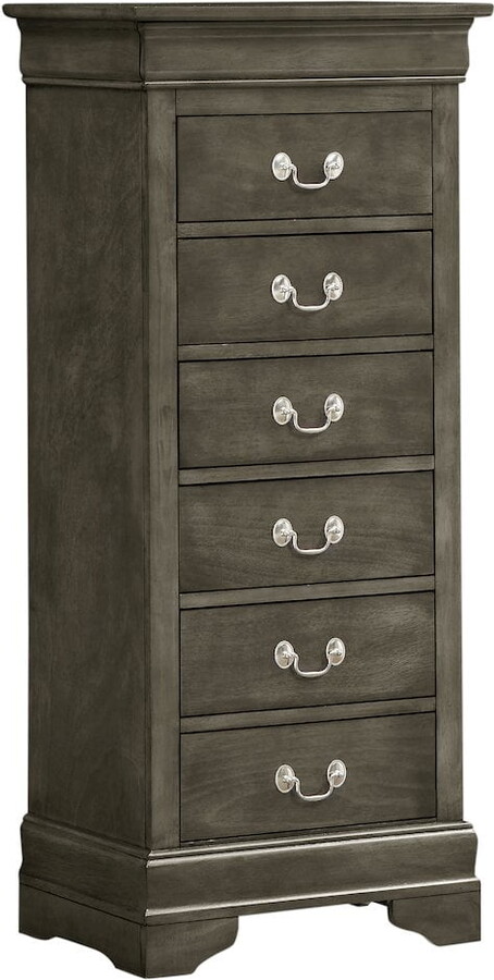 Glory Furniture Louis Phillipe Lingerie Chest in Gray Color