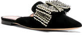 Thumbnail for your product : Alberta Ferretti Embellished Velvet Mules in Black | FWRD
