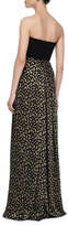 Thumbnail for your product : Diane von Furstenberg Adriana Strapless Silk Leopard-Print Maxi Dress