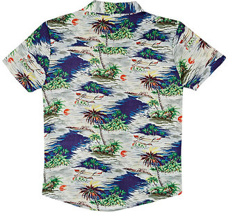 AO Hawaiian-Print Button-Front Shirt