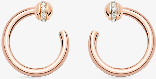 Piaget Pink Gold Possession 18ct Rose-Gold and 0.2ct Diamond Hoop Earrings 1 Size