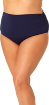 Thumbnail for your product : Anne Cole Plus Size High-Waist Shirred Bottoms (Navy) Women's Swimwear