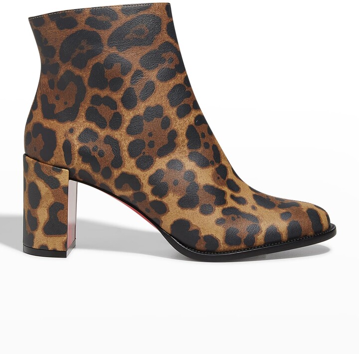 Christian Louboutin Adoxa Leopard-Print Red Sole Booties - ShopStyle Boots