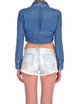 Thumbnail for your product : Blank NYC Cropped Denim Shirt
