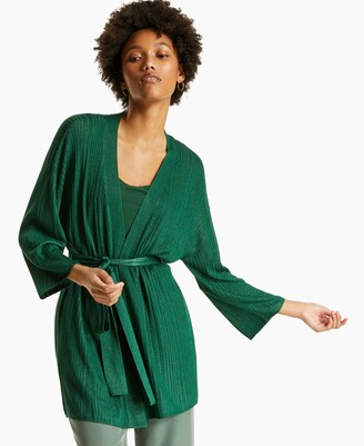 Alfani Ribbed Belted Cardigan, Created for Macy's
