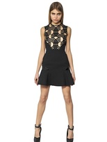 Thumbnail for your product : David Koma Flocked Organdy & Wool Crepe Dress