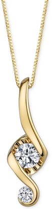 Macy's Diamond Swirl Pendant Necklace (1/10 ct. t.w.) in 14k Gold