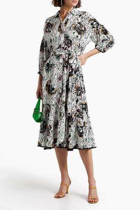 Diane von Furstenberg Luna tiered printed voile shirt dress