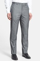 Thumbnail for your product : Linea Naturale Trim Fit Flat Front Cotton Trousers (Nordstrom Exclusive)