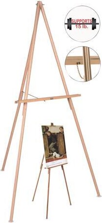 Bi-Silque Visual Communication MasterVision Oak Display Tripod Easel 60' Wood/Brass FLX06203MV